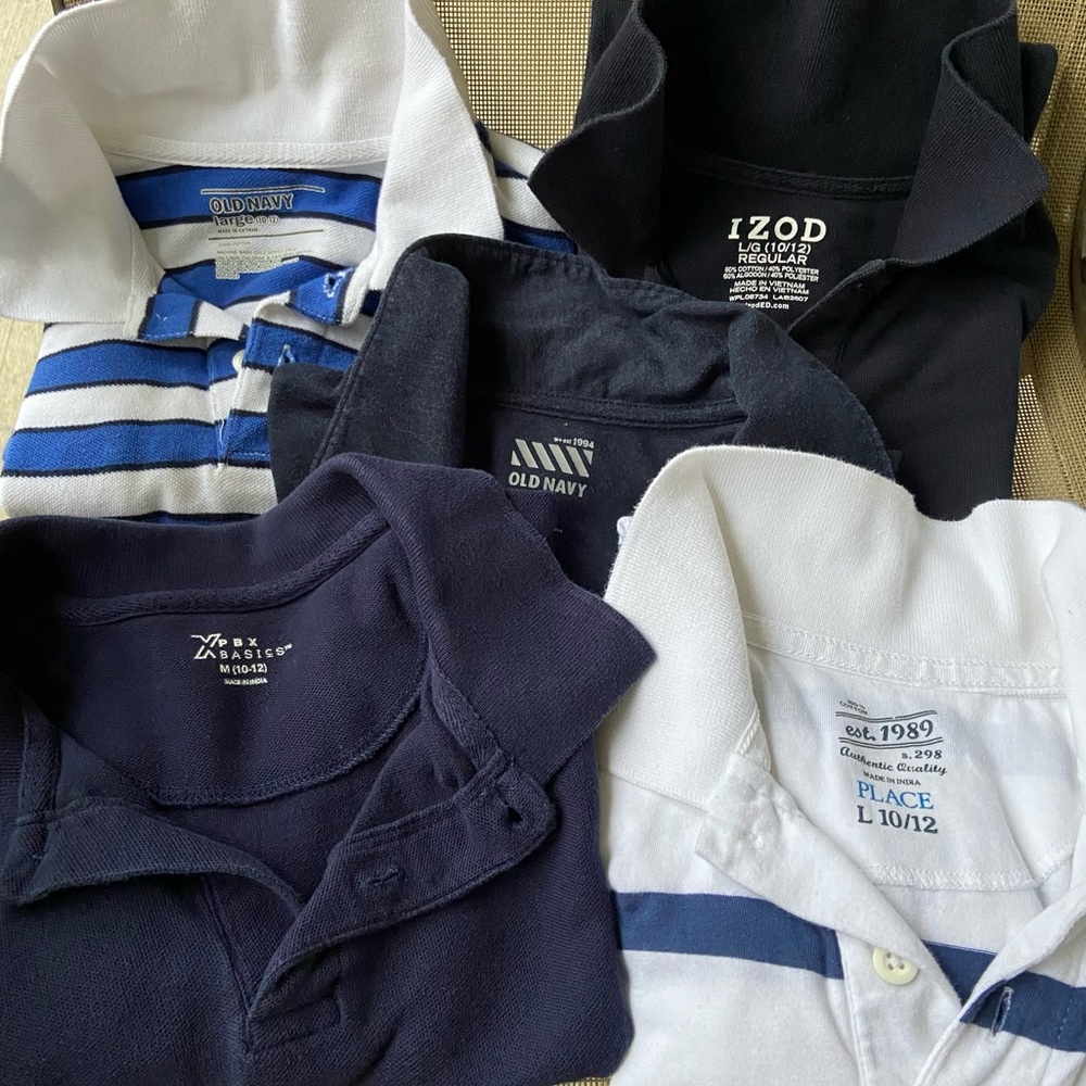 5 Pieces ALL Kids Sz-10/12(M) Polo Shirts-
1 IZOD, 2 Old Navy, 1 C.Place, 1 PBX - Picture 2 of 16